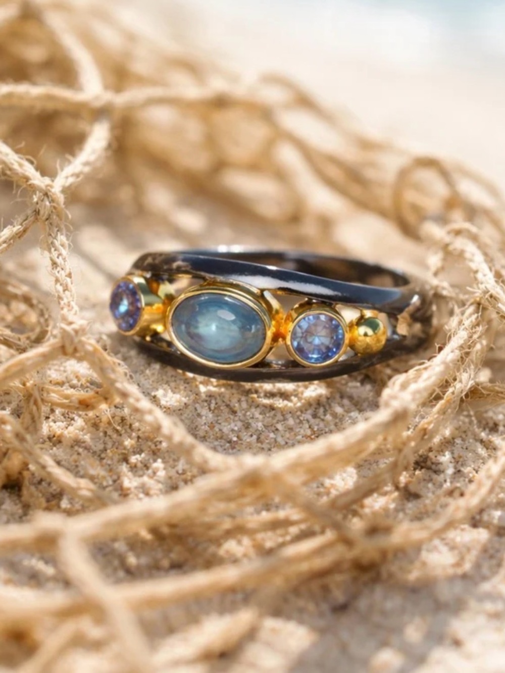 NEW! Kyanite & Topaz Ring - Picture 6 of 8